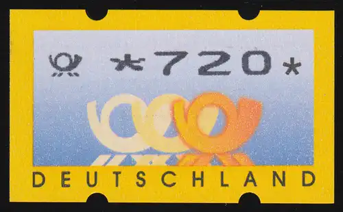 3.3 Posthörner Sielaff Ergänzungswert 720 ** für Päckchenporto AQ 2.7.2001