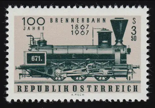 1245 100 J. Brennerbahn, Tenderlokmotive System Hall (1860), 3.50 S, **