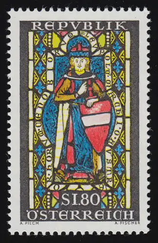 1252 Markgraf Leopold d. Saint, peinture de verre Cistercienser-Stift, 1.80 S **