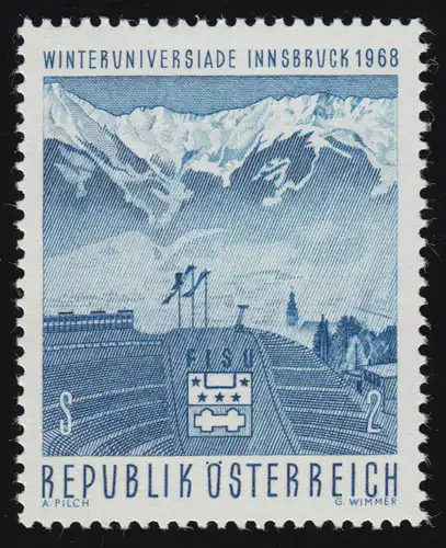 1257 Université d'hiver, Innsbruck, Île de montagne Schanze, emblème, 2 S post-fraîchissement **