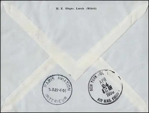 Vol d'ouverture Lufthansa Paris - New York, Paris 23.4.1956/ New-York 24.4.156