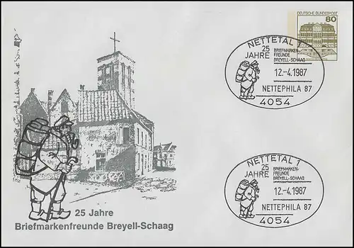 PU 117/10 BUS 25 ans Amis des Timbres Breyell-Schaag 1987, SSt NETTETAL 1987