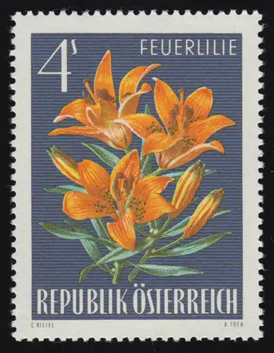 1213 Alpenflora, Feuerlilie (Lilium bulbiferium), 4 S, postfrisch **