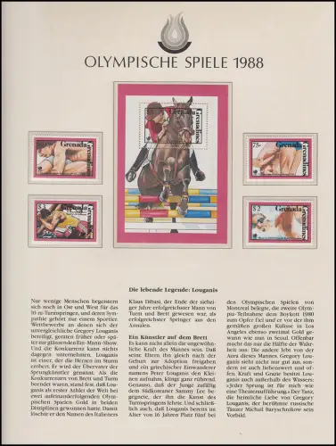 Olympische Spiele 88 Seoul - Grenada 2 Blöcke + 2 Sätze Sportarten postfrisch **