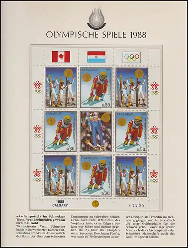 Jeux olympiques 1988 Calgary - Paraguay 1 arc Médaille d'or **