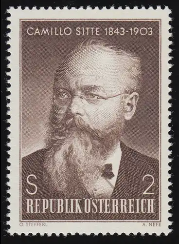 1258 125e anniversaire, Camillo Sitte (1843-1903) Architecte, 2 S post-fraîchissement **