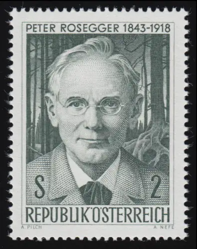 1267 50e anniversaire de la mort, Peter Rosegger écrivain / poète, 2 p., frais de port **