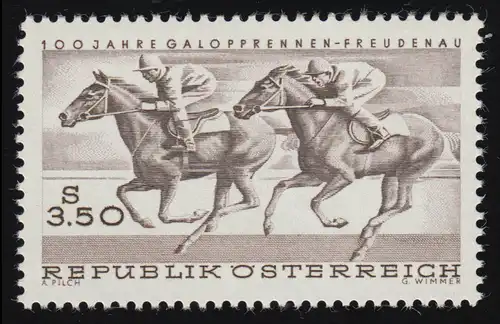 1265 100 ans de course de galop Vienne-Freudenau, Galopper, 3.50 S, frais de port **