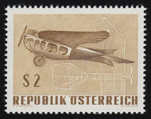 1262 int. Flugpostausstlg. IFA 1968, Etrichtaube v. Grundriss, 2 S,  ** 