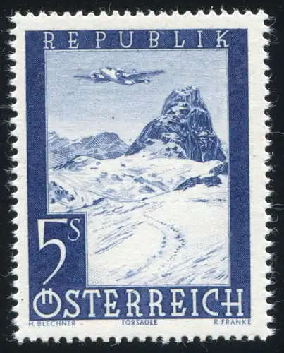 827II Landschaften 5 S mit PLF II Ballon über dem Tal, Feld 22, ** postfrisch