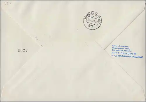 Premier vol Lufthansa LH 885 Airbus A300 Francfort-sur-le-Main 28.4.77 Nuremberg R-Brief