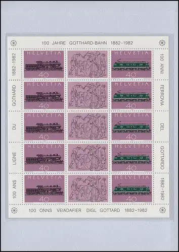 Schweiz PTT-Edition 100 Jahre St.-Bernhard-Bahn 1892, Kleinbogen **