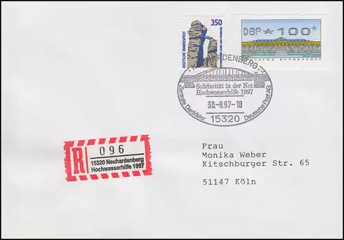 2.2.1. Nagler KOBALTBLAU 100 R-Brief S-R-Z Hochwasserhilfe Neuhardenberg 30.8.97