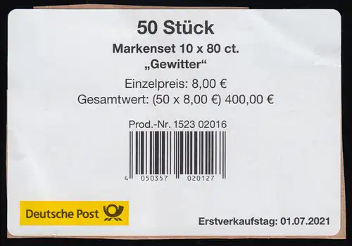 FB 107 Événements célestes: orages, feuillets-BANDEROLE