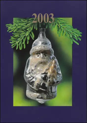 1858 Weihnachten 2003 im Viererblock, PTT-Grußkarte zum Jahreswechsel