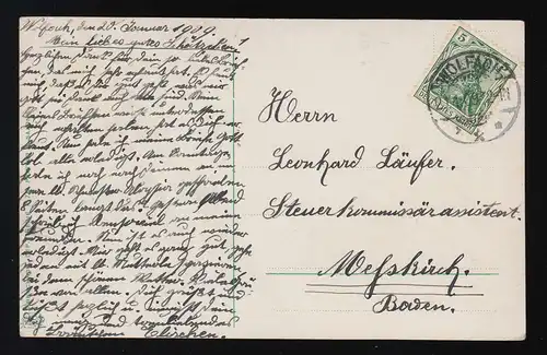 Photo AK Les cinq sens - GEUCH- Garçon + Filles Roses costumes, Wolfach 20.1.09