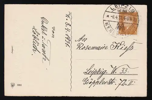 HB Nr.5081 Photo Filles Robe école Enfant Ranzen Sac scolaire Leipzig 8.4.31