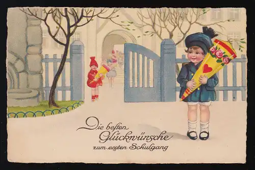 AK ERIKA n° 2902 Enfants 1er jour d'école Cours Fille + sac scolaire, non utilisé