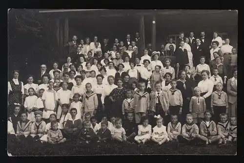 Foto AK Eltern Schüler Kinder Lehrer, Atelier Albert Wehinger, Bad Dürrheim 1915