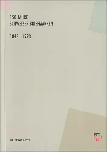 Suisse Souvenir PTT 7a 150 ans Timbres 1993, Texte allemand