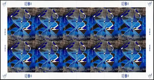 UNO New York 653-656 Journée mondiale de la paix: Graphisme de Hans Erni 1993, Bogen ZD **