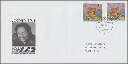 Werbeumschlag WU 2 I Jochen Trus - Erstauflage mit MICHEL 1978, KREFELD 30.12.98