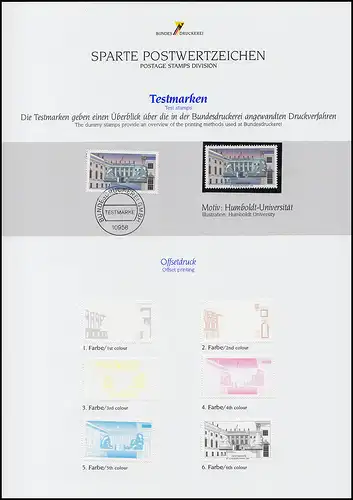 Mappe der Bundesdruckerei 1994: incl. 8 Dokument-Blätter mit 23 Testdrucken