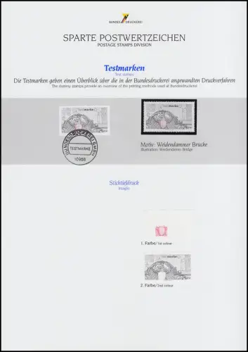 Dossier de l'imprimerie fédérale 1994: y compris 8 feuilles de document avec 23 impressions de test