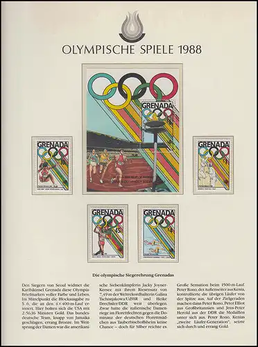 Jeux olympiques 1988 Séoul - Grenade, bloc + ensemble, Escrime, saut de grande portée **