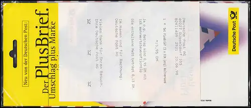 Ensemble de lettres plus USo 3 Paysage de bodden ** dans une feuille avec reçu Premier jour 10.6.98