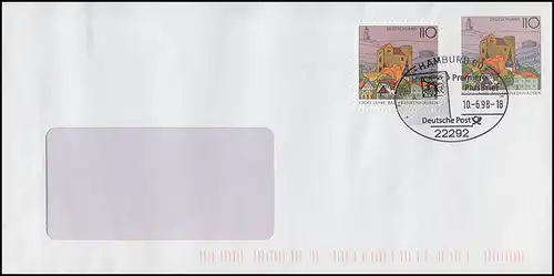 USo 2Y mit passender Zusatzfrankatur 1978 auf FDC ESSt HAMBURG 10.6.98