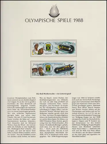 Jeux olympiques 1988 Calgary - Jamaica 2 Récapitulatif Deux + Quatre Bob **