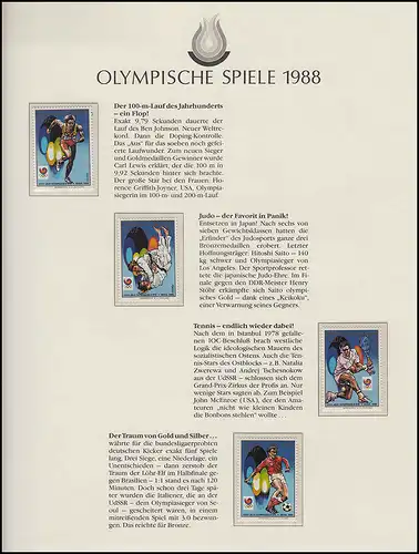 Olympische Spiele 1988 Seoul - Zentralafrika, 1 Satz, Sport Athleten **