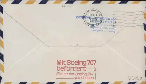 Lufthansa Premier vol Boeing 747 déplacé Munich 8.10.71/ Tel Aviv 13.10. 71