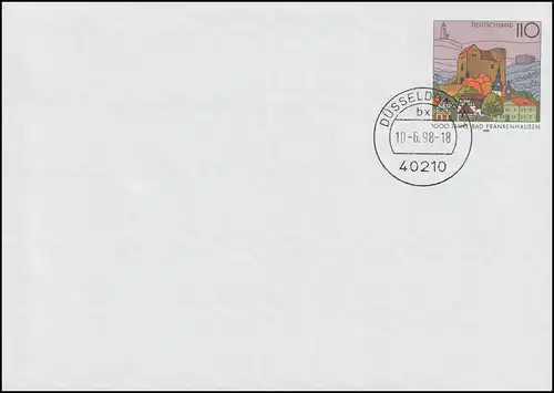 USo 1 Bad Frankenhausen: FDC mit Ersttagsstempel DÜSSELDORF 10.6.1998