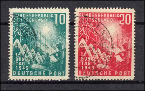 111-112 Bundestag - Satz komplett gestempelt, Zähnung und Stempel laut Abbildung