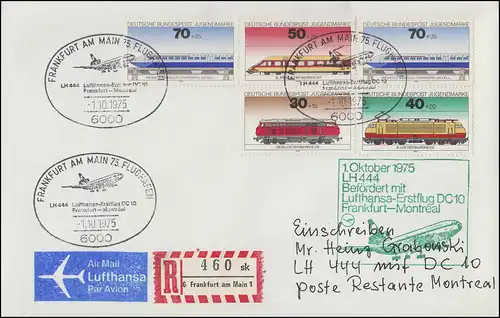 Lufthansa Erstflug R-Brief DC 10 LH 444 Frankfurt Main/ Montreal 1.10.1975