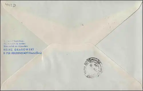 Lufthansa Premier vol R-Lettre DC 10 LH 642 Francfort-sur-le-Main 18.1.74/ Hong Kong