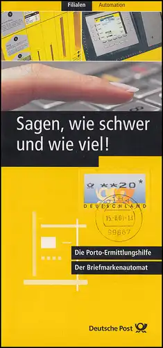 3.3. Sielaff-ATM: tieferstehender Werteindruck auf Faltkarte ET-O Gotha 15.8.01 