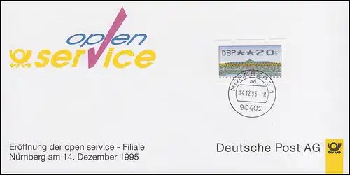 Sonder-Karte Eröffnung ABAS 1 in der open service - Filiale NÜRNBERG 14.12.1995