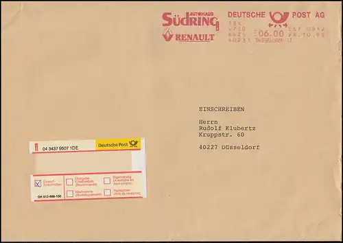 AFS Betriebsversuch EASY MAIL: Autohaus Südring Renaut R-Bf. Düsseldorf 29.10.99