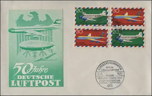 Luftpost Lufthansa / Swissair  50 Jahre Deutsche Luftpost Nürnberg, 1.6.1972 
