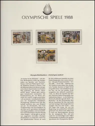 Jeux olympiques 1988 Séoul - Bahamas, ensemble , sports artistiques **
