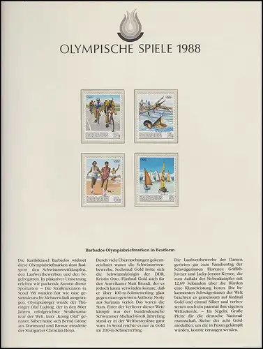 Olympische Spiele 1988 Seoul - Barbados, Satz , Sportarten postfrisch **