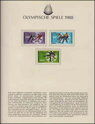 Olympia 1988 Calgary - Niger, 1 Satz, Eishockey, Eisschnelllauf, Eiskunstlauf **