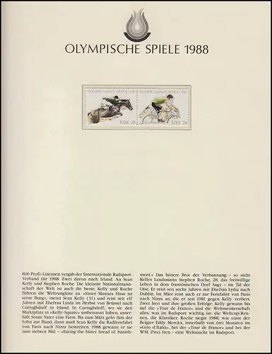Olympia 1988 Séoul - Irlande, petit arc + jeu, saut, vélo **