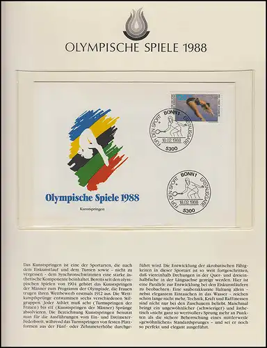 Olympia 1988 Seoul - Bund/Ber., 6 FDC, Tennis, Eiskunstlauf, Bonn/Berlin 18.2.88