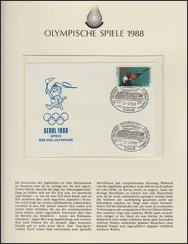 Olympia 1988 Seoul - Bund/Ber., 6 FDC, Tennis, Eiskunstlauf, Bonn/Berlin 18.2.88