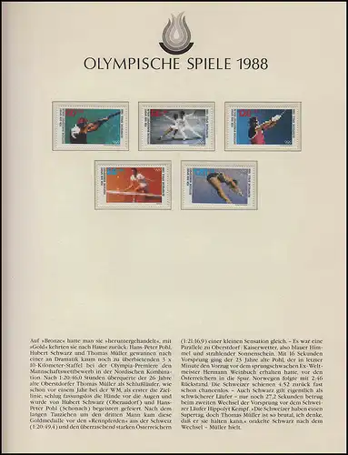 Olympia 1988 Séoul - Allemagne, 2x ETB 1 phrase, Pour les dessins d'art du sport **