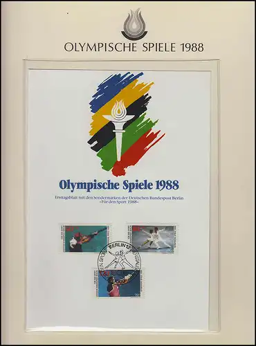 Olympia 1988 Seoul - Deutschland, 2x ETB 1 Satz, Für den Sport Kunst Entwürfe **